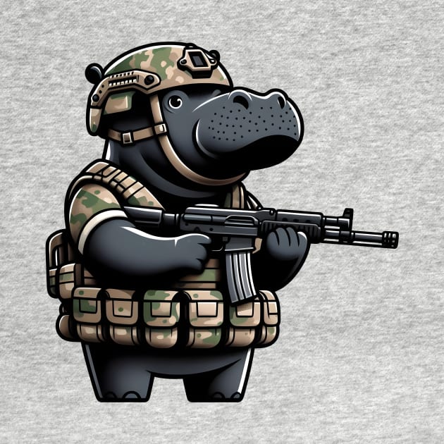 Tactical Hippo by Rawlifegraphic